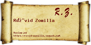 Rövid Zomilla névjegykártya